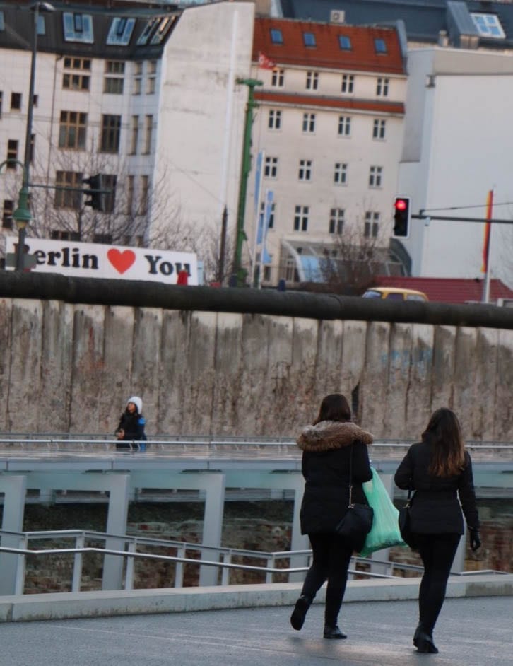 Berlin Loves You above the remains of the Berlin Wall outside the Topography of Terror Museum in Berlin
