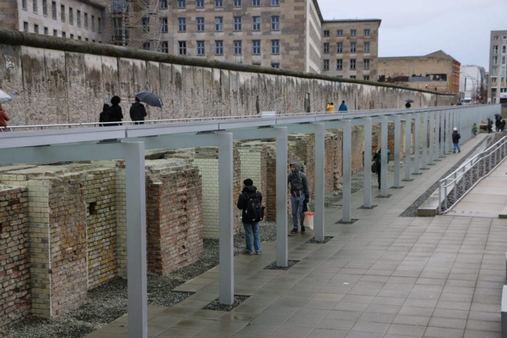 The Berlin Wall and Gestapo HQ Wall outside the Topography of Terror Museum