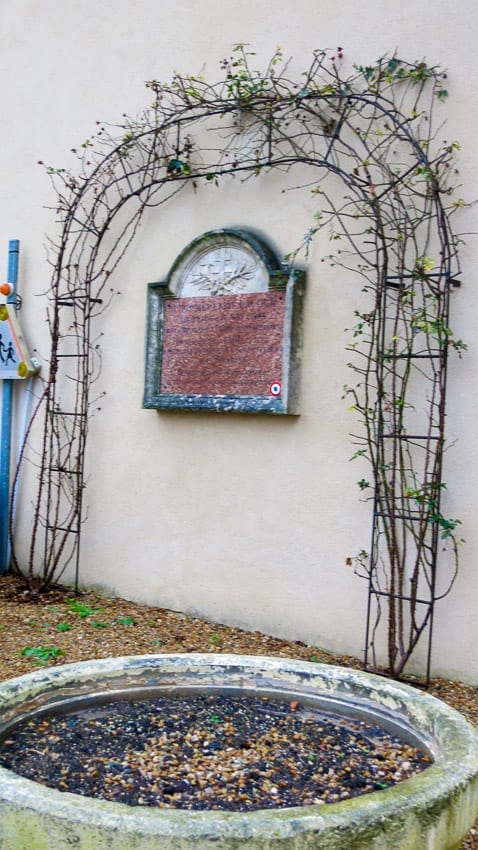 Memorial to Monsieur L'Abbe Lacour a WWII hero of the Loire Valley