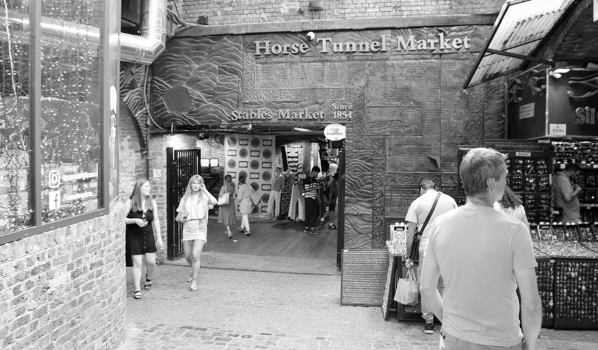 The  Horse Tunnel Market in Camden Town is at the end of a canal walk in London