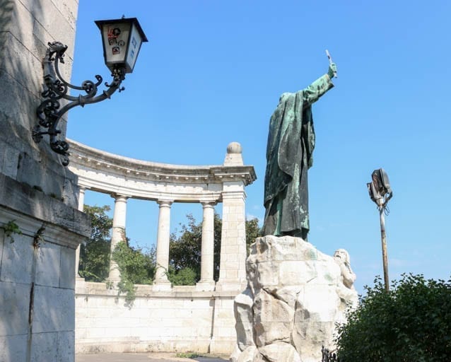 They say that Saint Gerard was thrown from this spot on Gellert Hill in Budapest