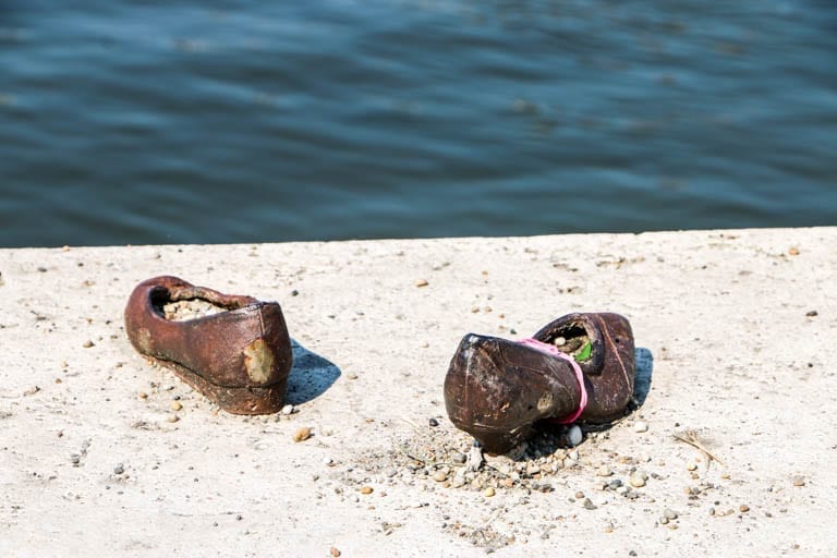 The shoes on the danube memorial in budapest