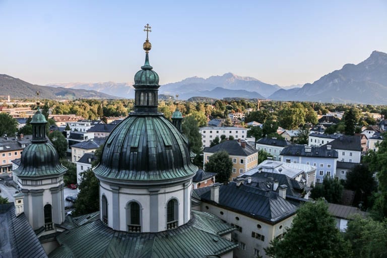 A view of of the city on a self-guided walking tour of Salzburg