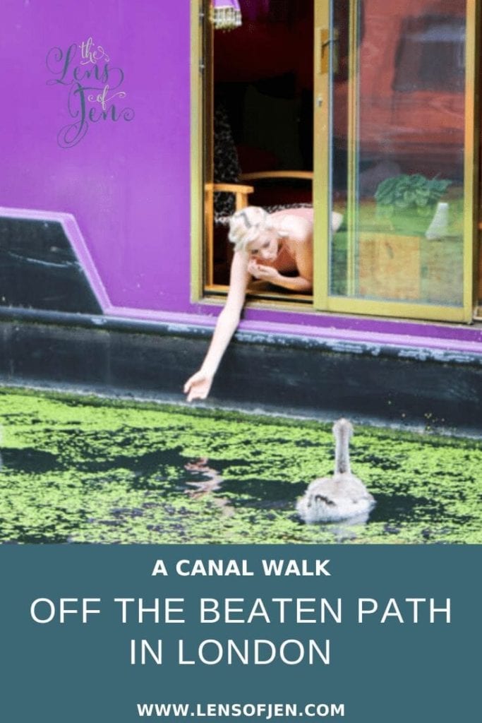 Pin for Pinterest of a Canal Walk in London