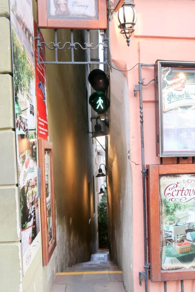 The narrowest street is so tiny that it's easy to miss on a walking tour of Prague