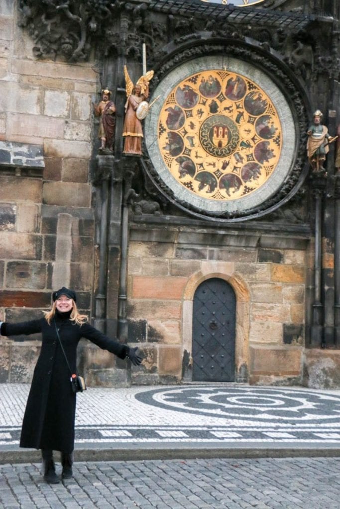 Old Town Square during a walking tour of Prague