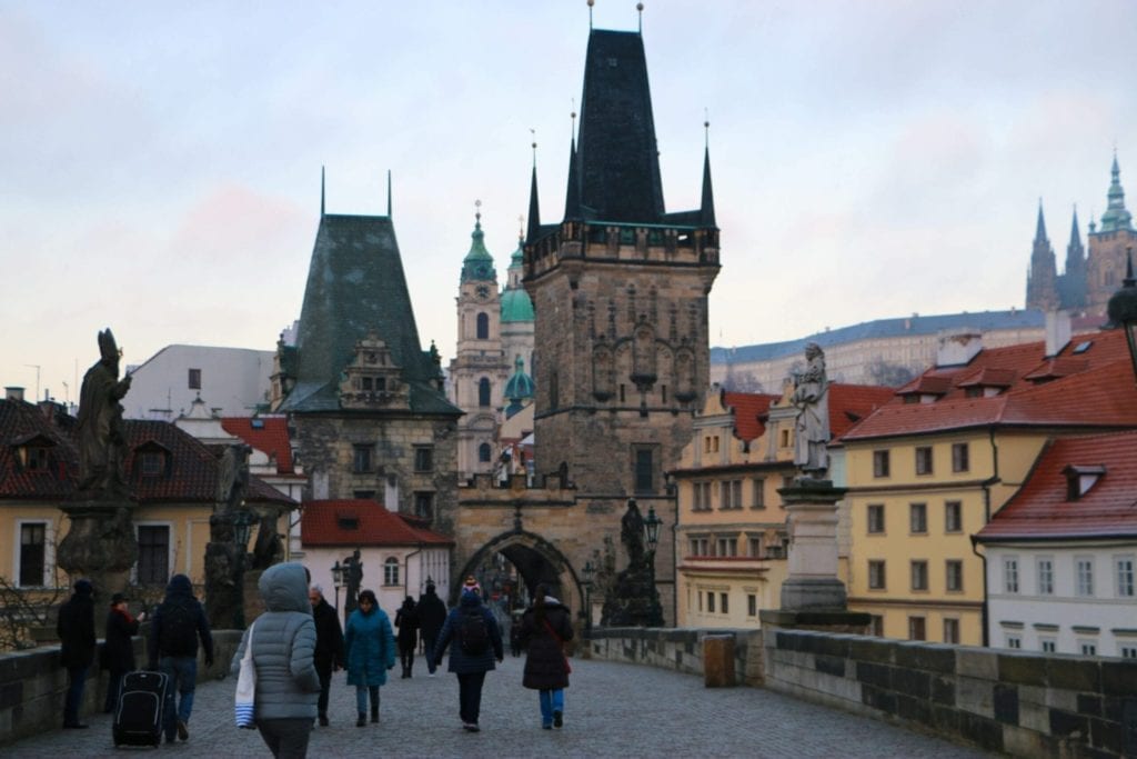 The Charles Bridge is a beautiful part of any walking tour of Prague