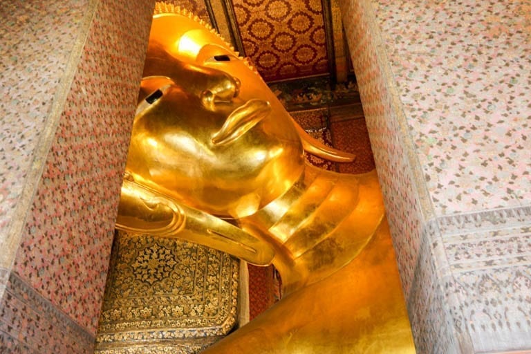 The Reclining Buddha at Wat Pho in Bangkok.