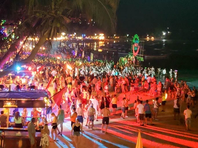 The revelers at Thailand's Full Moon party
