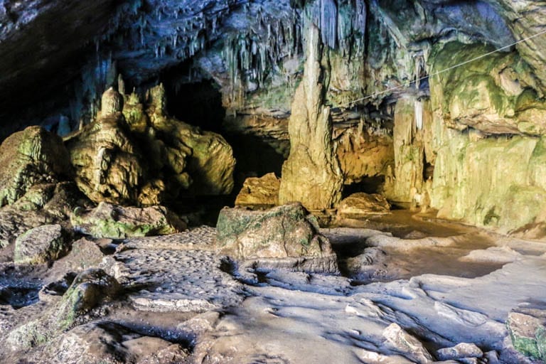 stalagmites in Tham Lot