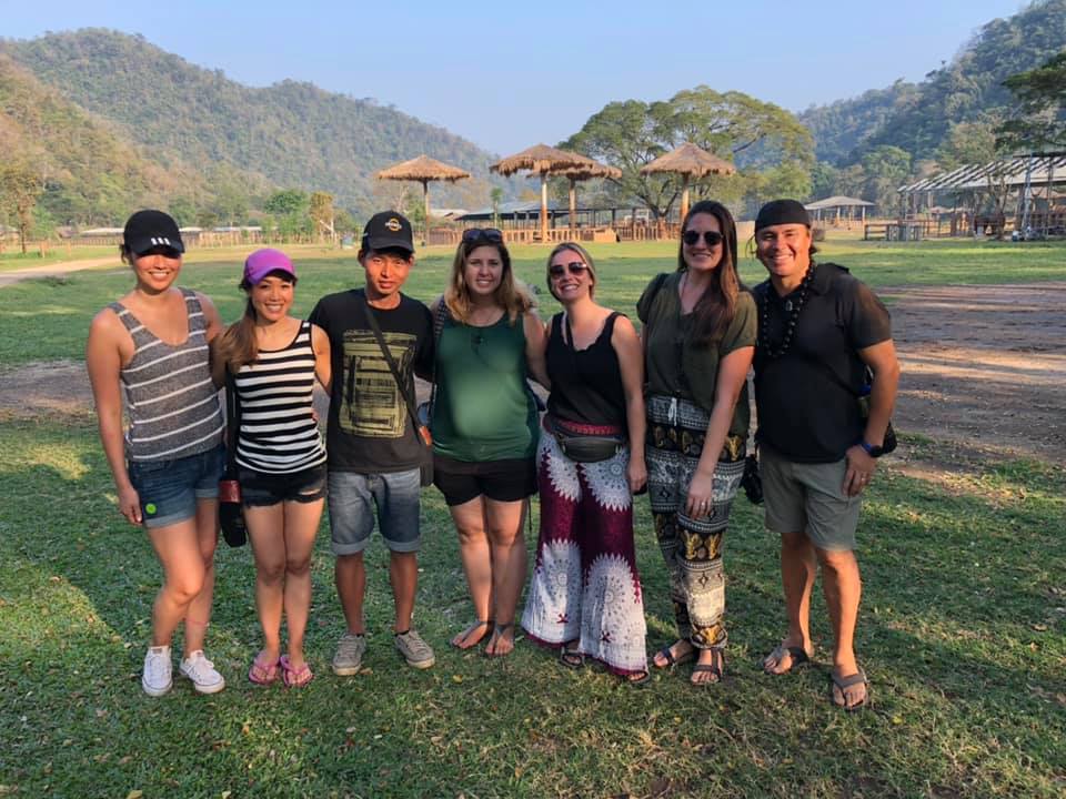 Our group learning how to visit elephants ethically at the best elephant sanctuary in Thailand