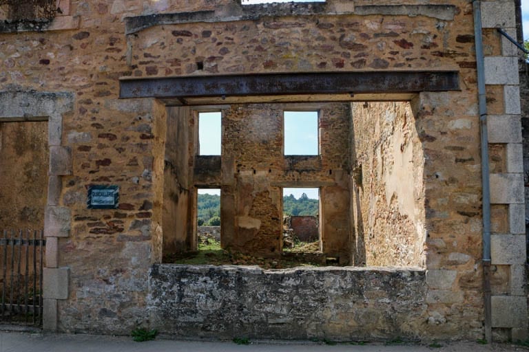 One of the six shooting sites of the men of the martyr village of France. Standing here gives you an idea of what happened at Oradour-sur-Glane.