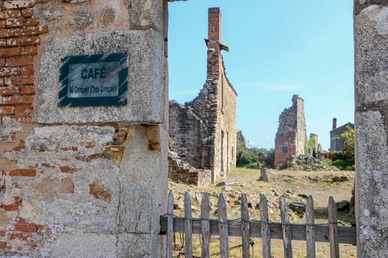 What was once a cafe in Oradour-sur-Glane, the martyr village of France.