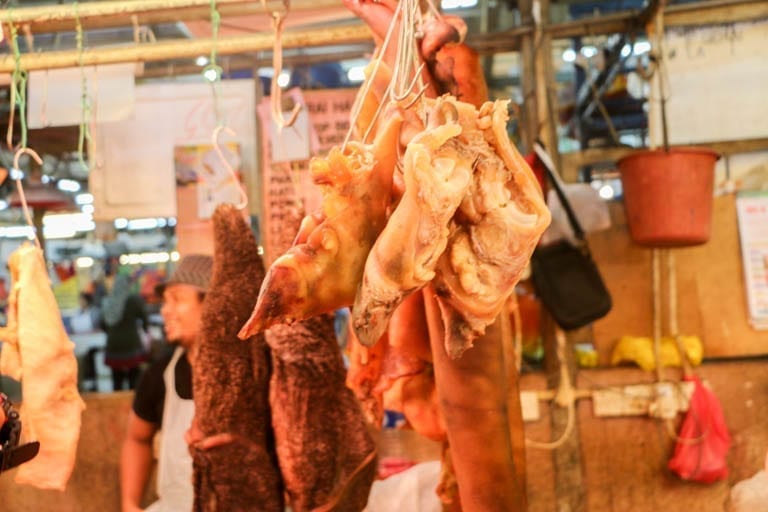 Beef knuckles at a Kuala Lumpur meat market