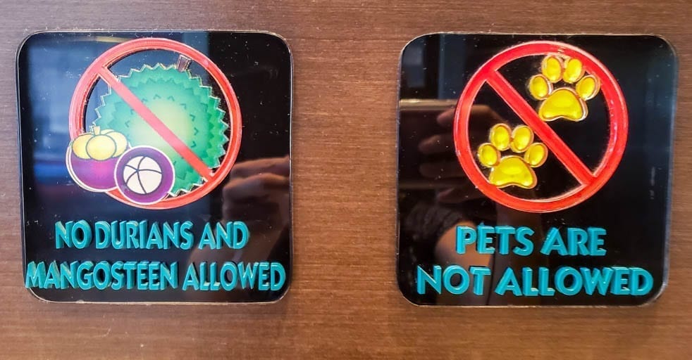 The forbidden fruits of Durian and Mangosteen are not allowed in many hotels in Asia