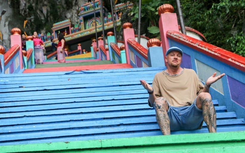 Staircase at the Batu Caves on a perfect day kuala lumpur itinerary