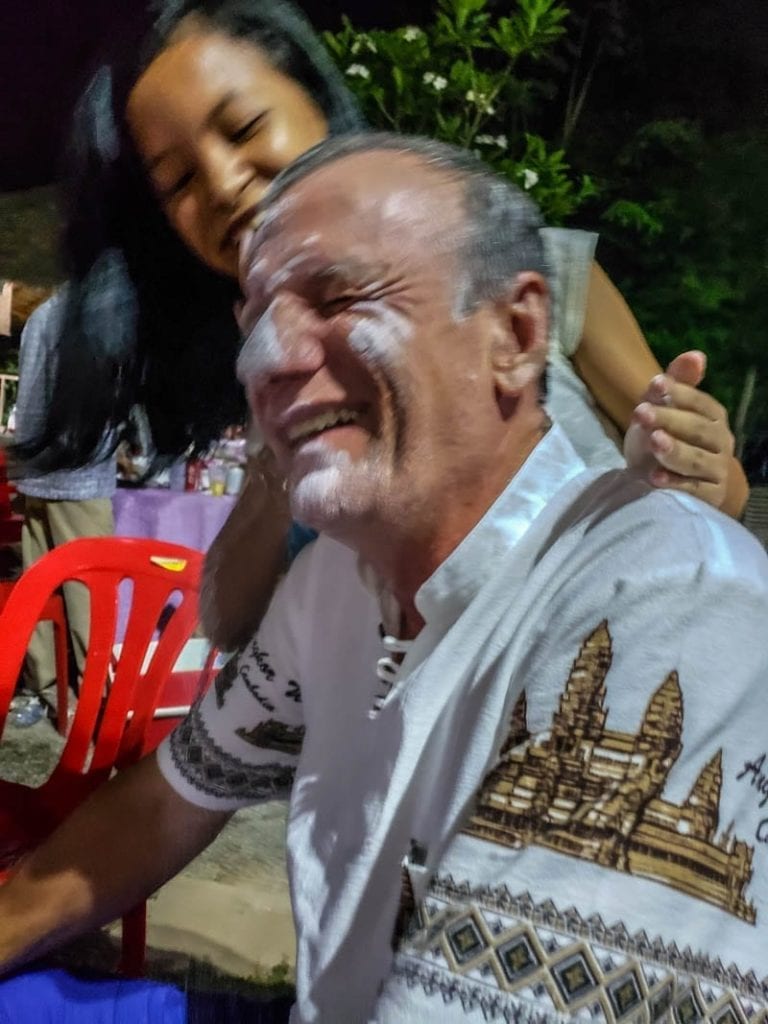 Talcum powder is a Cambodian New Year tradition