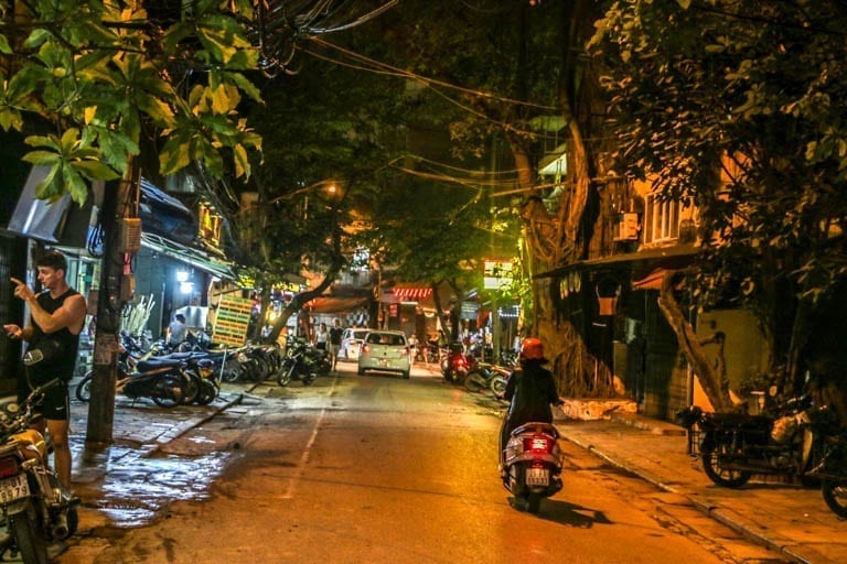 A typical Hanoi street scene showcasing Life on the Hanoi Train Tracks