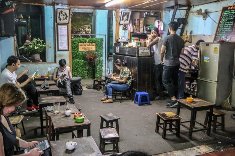 Café Dinh for egg coffee on a Hanoi food tour