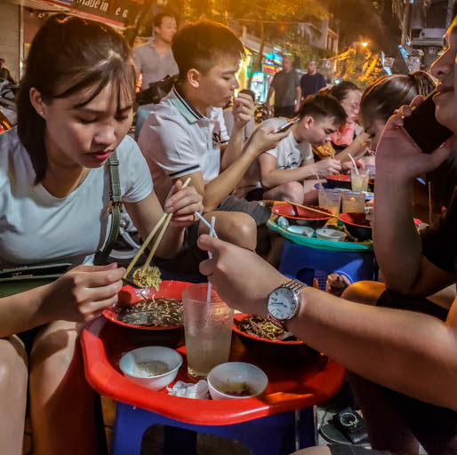 a food tour in Hanoi