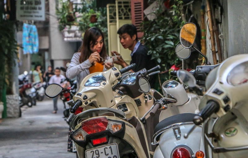 You can eat noodles anywhere in Hanoi!