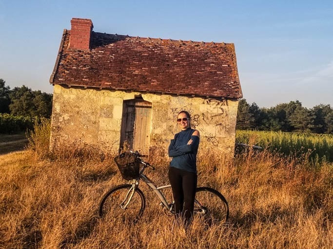 Learning to ride a bike in the Loire Valley of France