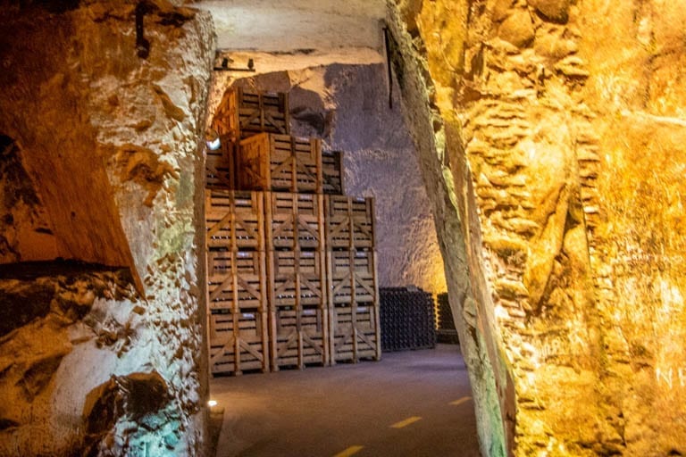 the wine cellars of the Veuve Cliquot in Reims