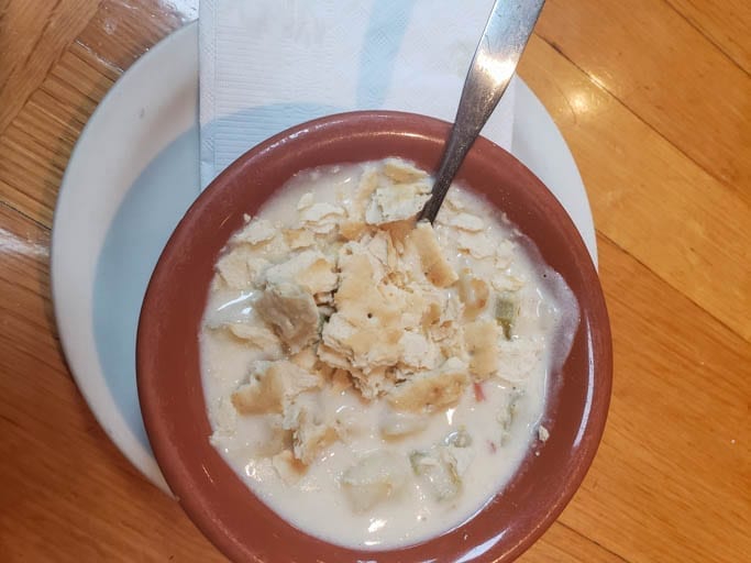 The clam chowder at Bill's Tavern and Brew House
