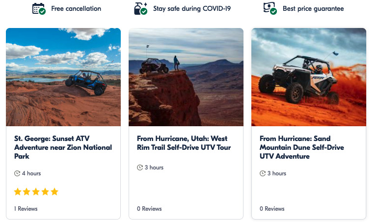 St George, Utah activities getyourguide advert