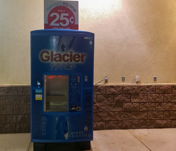 A water refill station at Safeway helps us all travel without plastic water bottles