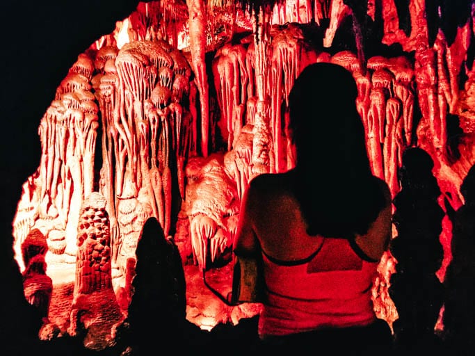 A woman inside the caves at the Sonoran Desert Museum