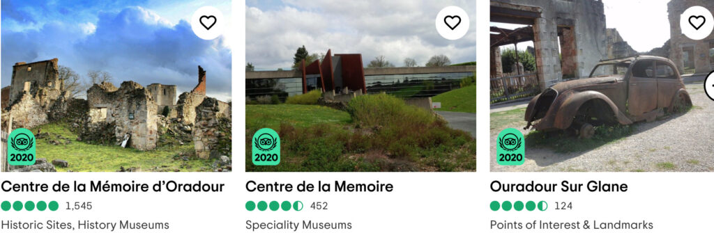 TripAdvisor Advert things to do in Oradour-sur-glane