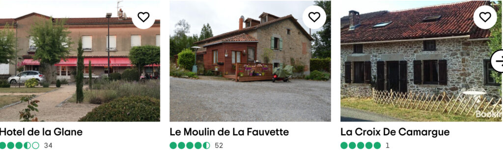 TripAdvisor advert for places to stay when visiting Oradour-sur-Glane