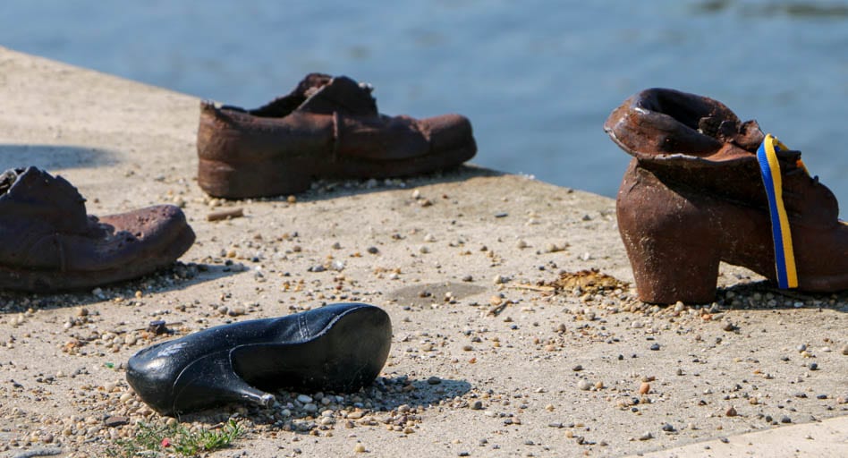 Shoes on the Danube Promenade, a must-see WWII site in Budapest.