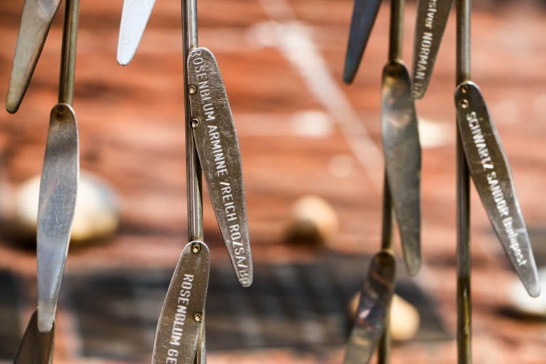 Names engraved in the Tree of Life at the Dohány Street Synagogue in Budapest