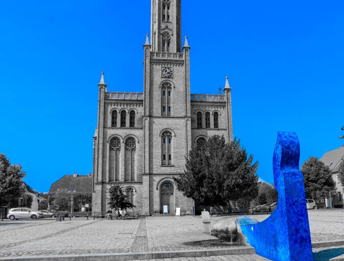 The steeple of this church in the town of Furstenberg could be seen from the concentration camp.