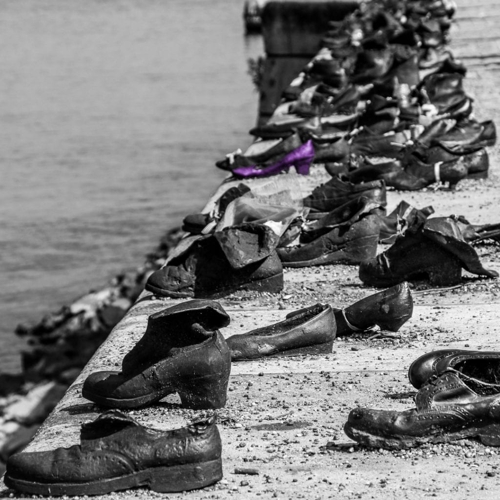 The shoes on the danube is a simple and powerful memorial that is a must see when on a WWII europe tour