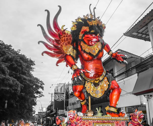 An ogoh-ogoh during Ngurupuk Parade on Nyepi Day Eve