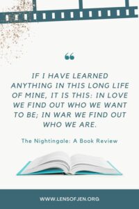 Pin for Pinterest of the Nightingale book review