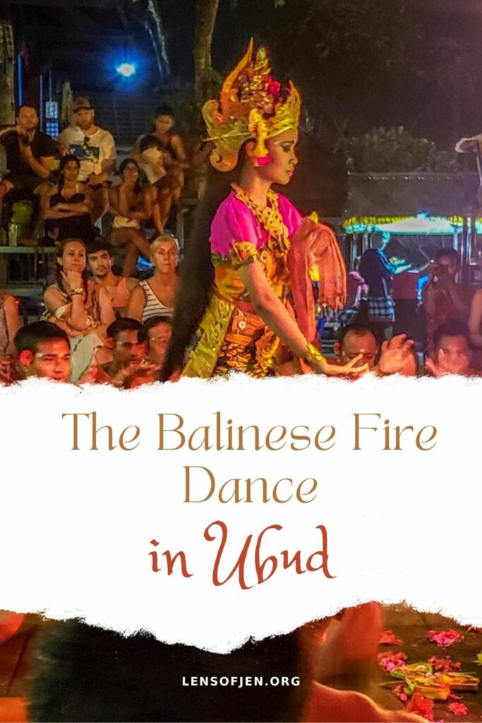 Pin for Pinterest about the Balinese Fire Dance in Ubud