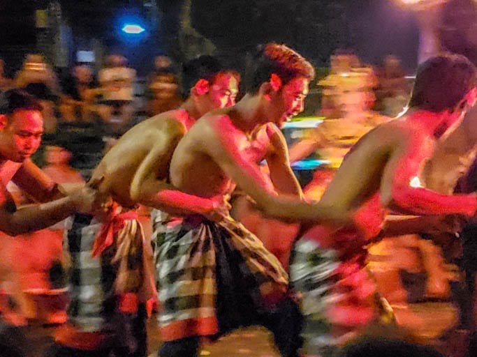 Boys laughing during the Kecak Fire Dance
