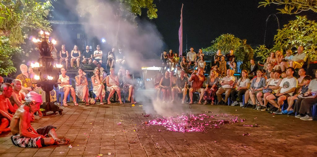 coals at the kecak Fire dance