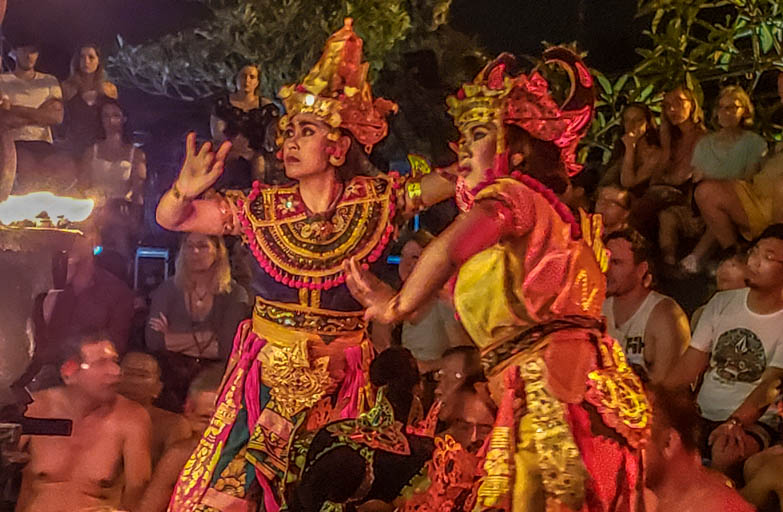 the kecak fire dance in Ubud Bali