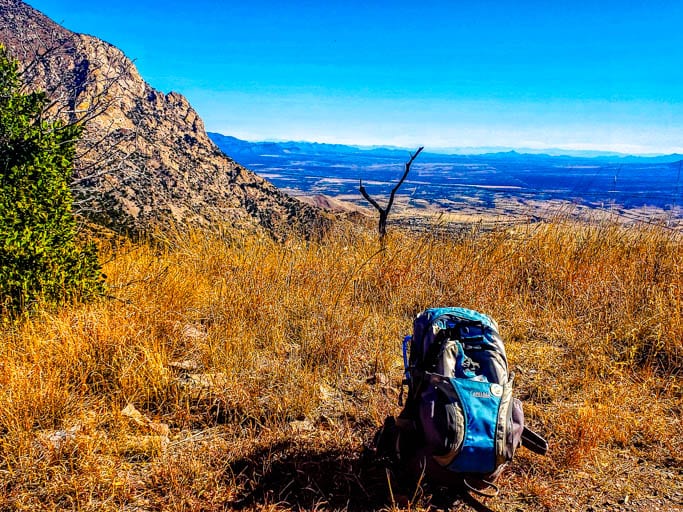 A backpack on the coronado national memorial hike