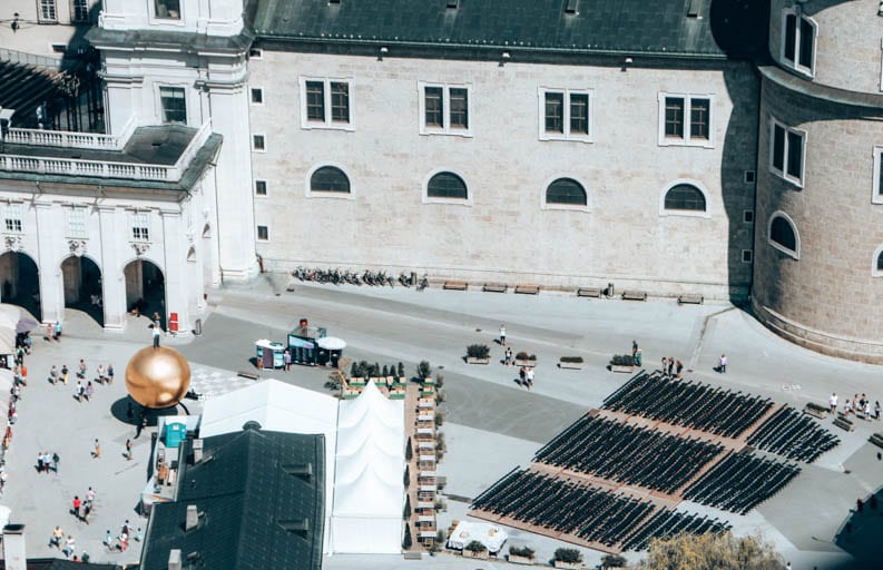 An aerial view of the Salzburg Festival