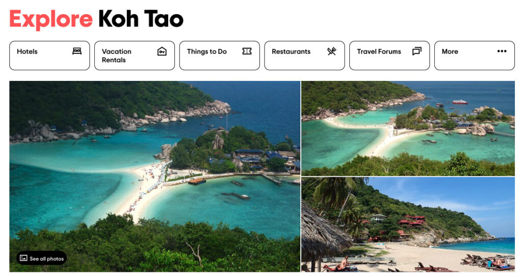 TripAdvisor activities in Koh Tao advert