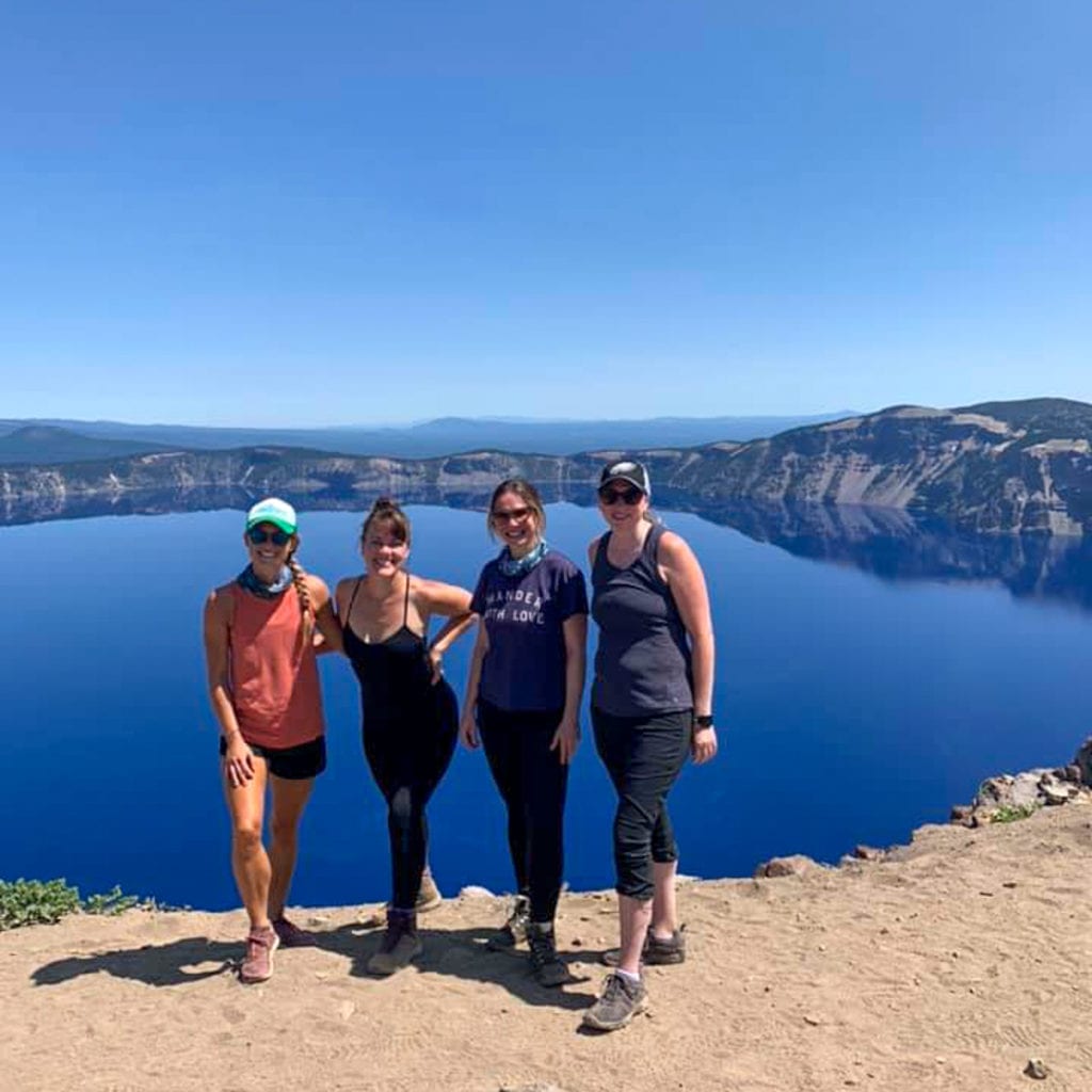 Friends at the top of Garfield Peak Trail at Crater Lake