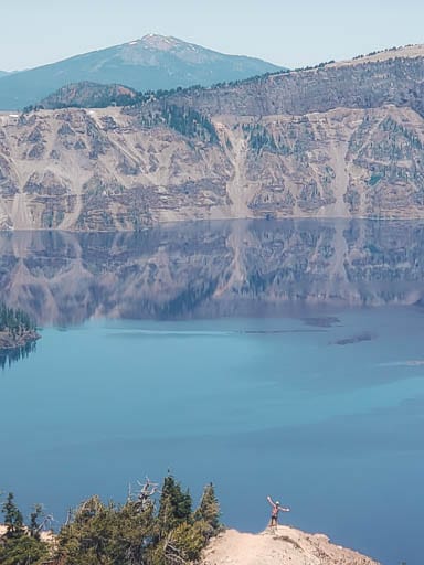 Woman on Garfield Peak Trail at Crater Lake