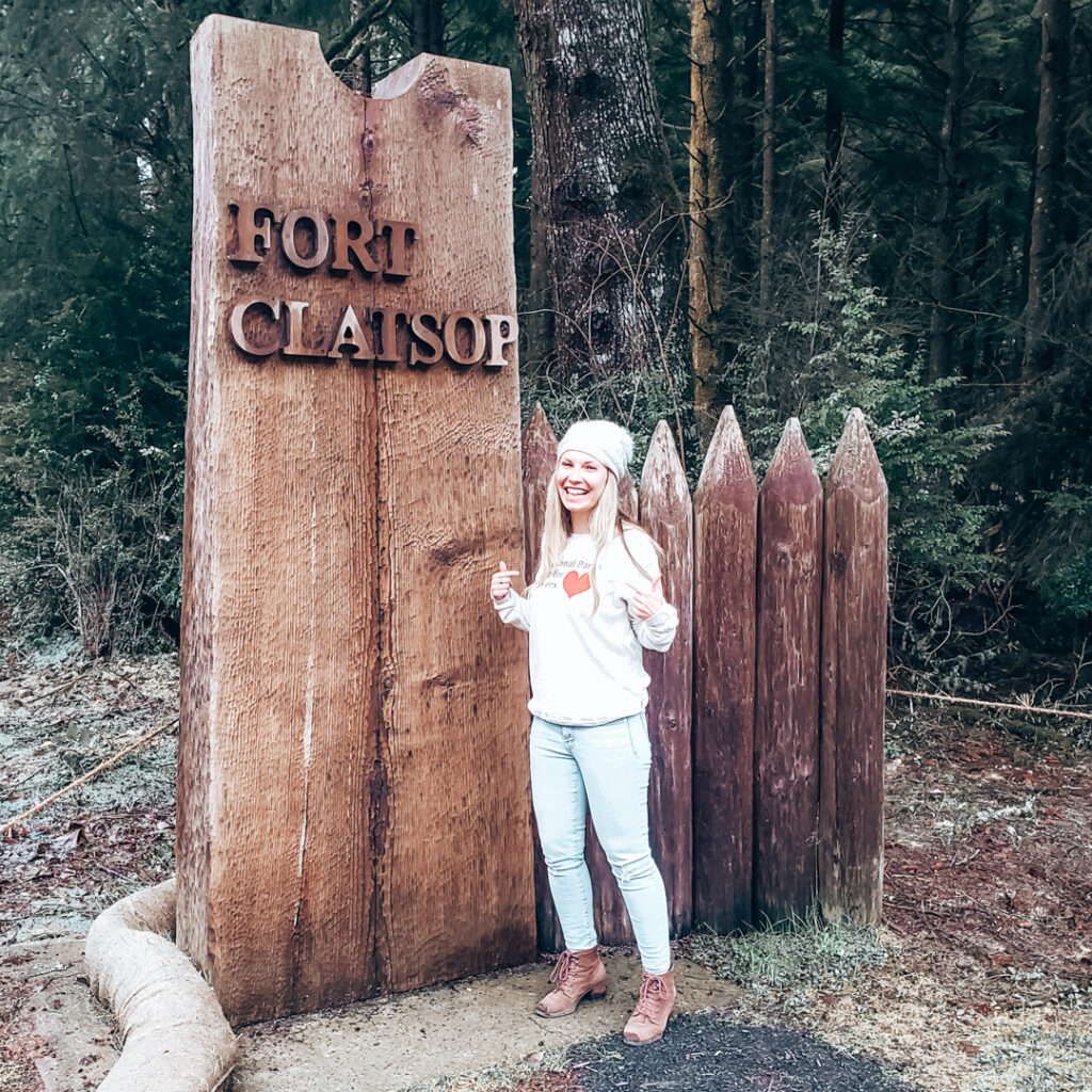 Fort Clatsop National Memorial Welcome sign on the Oregon Coast