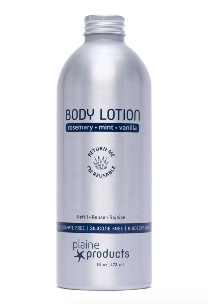Plaine Products sustainable, refillable lotion
